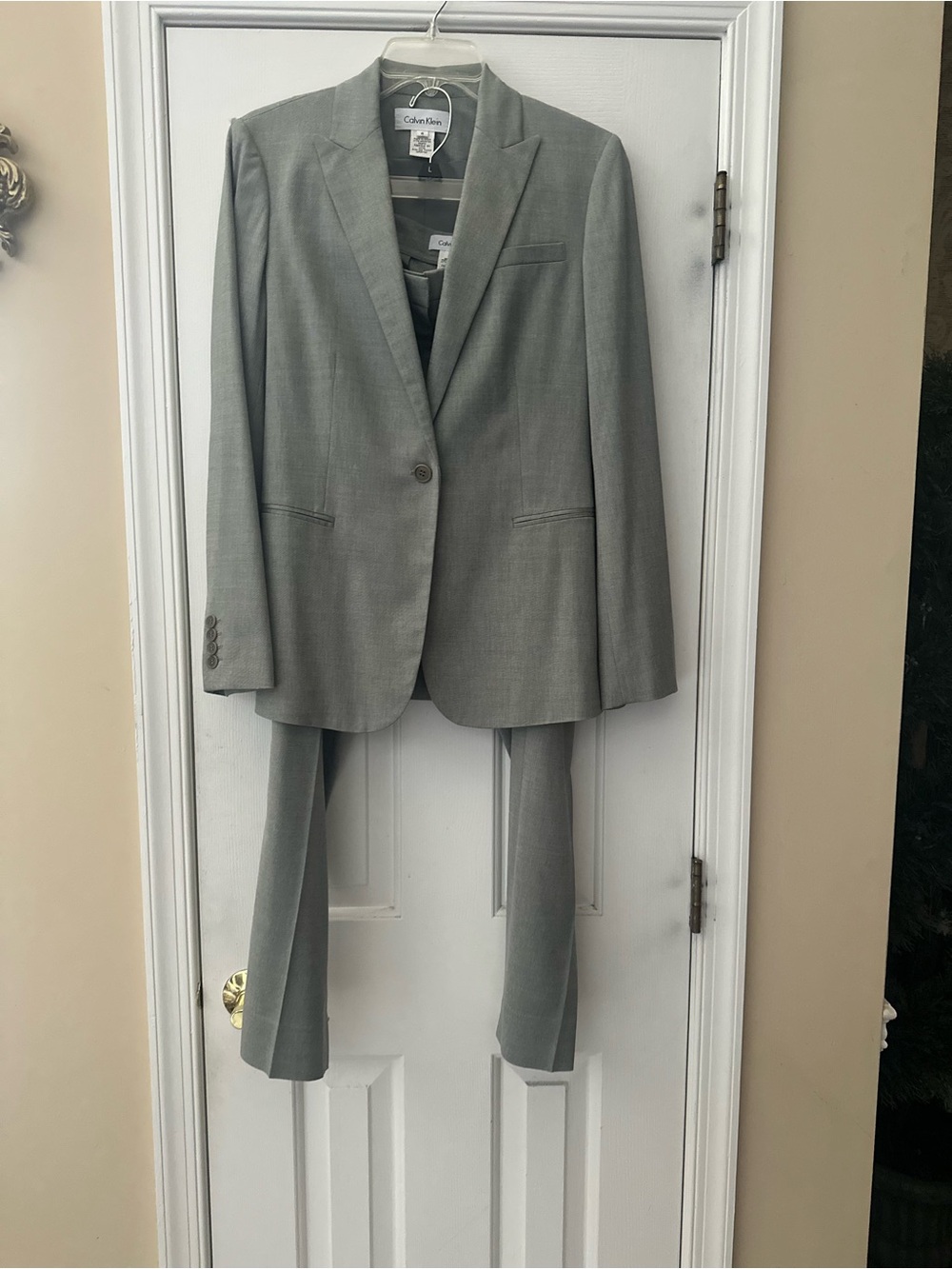 Calvin Klein Women’s  Light Gray Two-Piece Suit